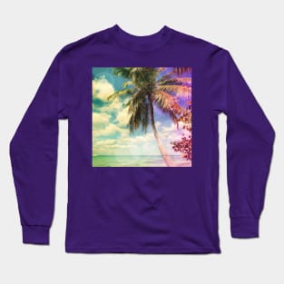 Prismatic Palm Tree on Isla Saona, Dominican Republic Long Sleeve T-Shirt